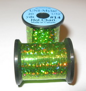 ������� ������ UNI mylar 20 yds 1/32  # 14  hol chartreuse